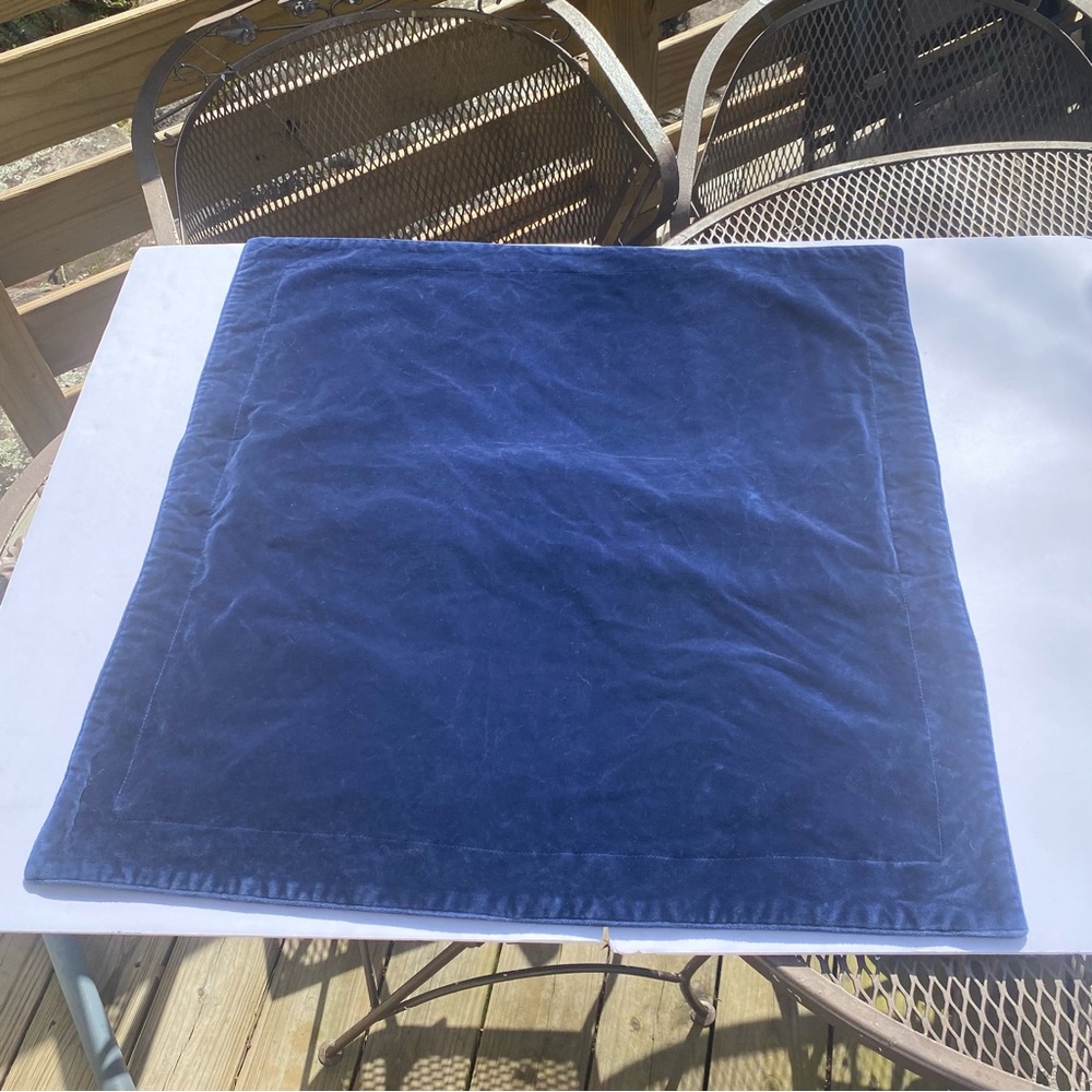 Ralph Lauren Blue Velvet Accent Pillow 26”x 26”